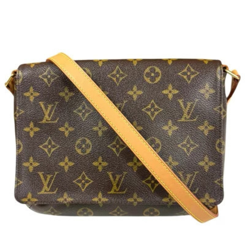 Louis Vuitton Musette Tango Monogram Shoulder Bag Canvas Brown